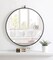 Metal frame Round Mirror with decorative hook 28 inch Black finish